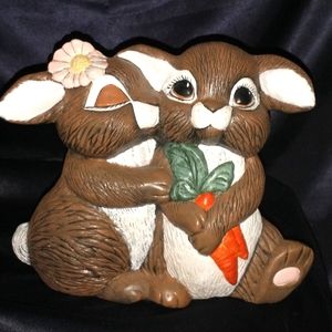 Bunny Couple Ceramic Figure